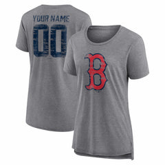 Boston Red Sox Women's Heritage Personalized Any Name & Number Tri-Blend T-Shirt Sale