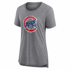 Chicago Cubs Women's Heritage Personalized Any Name & Number Tri-Blend T-Shirt On Sale