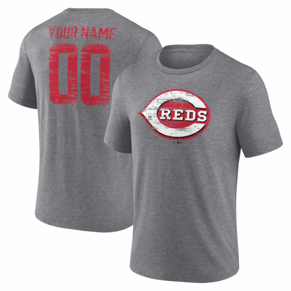 Cincinnati Reds Heritage Personalized Any Name & Number Tri-Blend T-Shirt discount