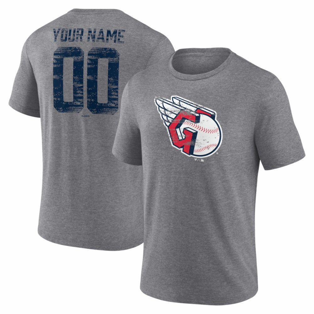 Cleveland Guardians Heritage Personalized Any Name & Number Tri-Blend T-Shirt Near Me