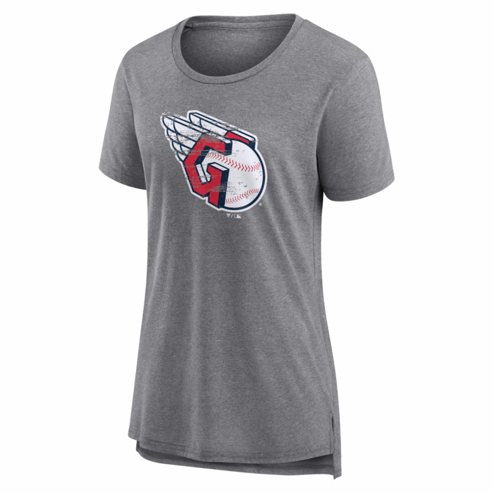 Cleveland Guardians Women's Heritage Personalized Any Name & Number Tri-Blend T-Shirt Lifestyle
