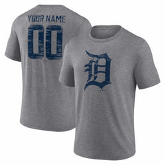 Detroit Tigers Heritage Personalized Any Name & Number Tri-Blend T-Shirt Lifestyle