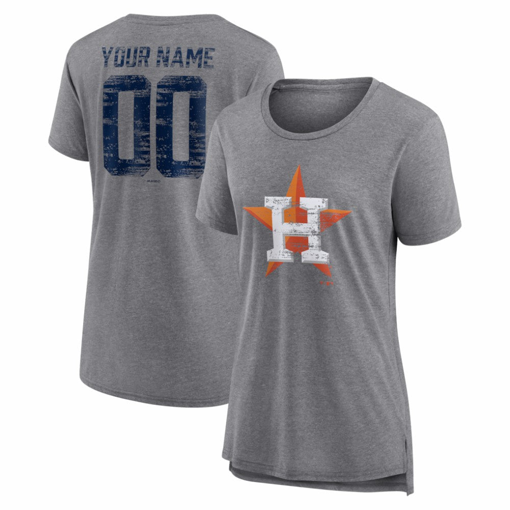Houston Astros Women's Heritage Personalized Any Name & Number Tri-Blend T-Shirt Near Me