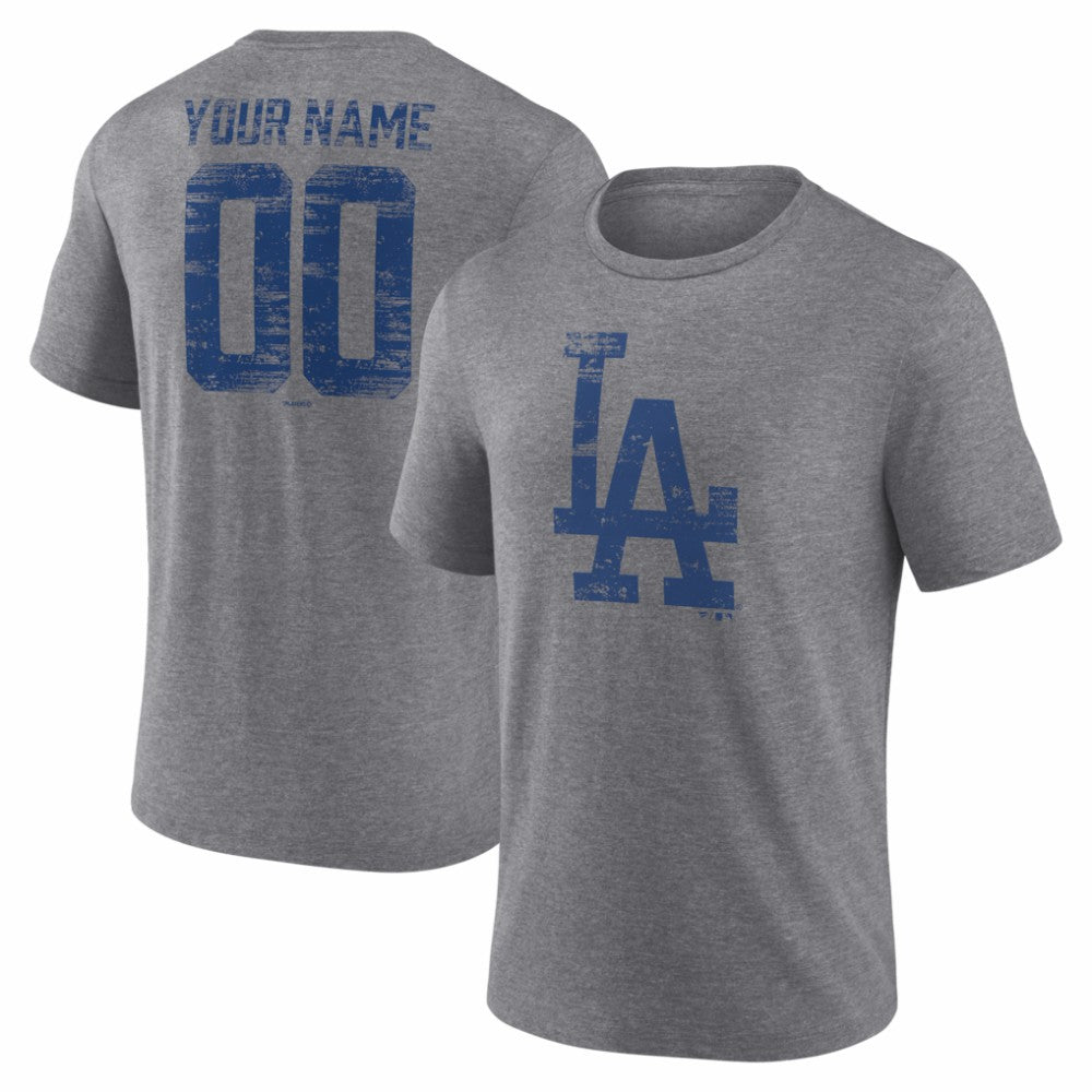 Los Angeles Dodgers Heritage Personalized Any Name & Number Tri-Blend T-Shirt Near Me