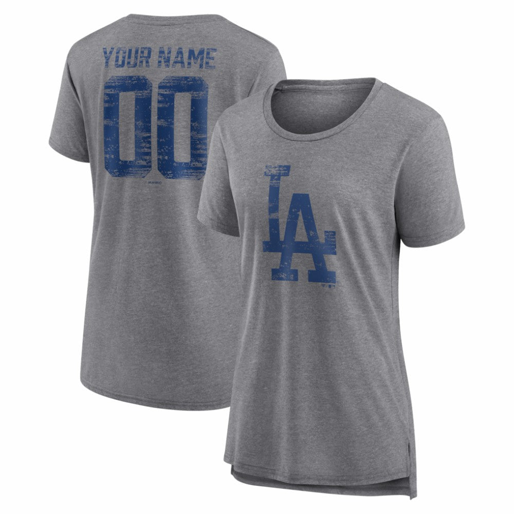 Los Angeles Dodgers Women's Heritage Personalized Any Name & Number Tri-Blend T-Shirt discount
