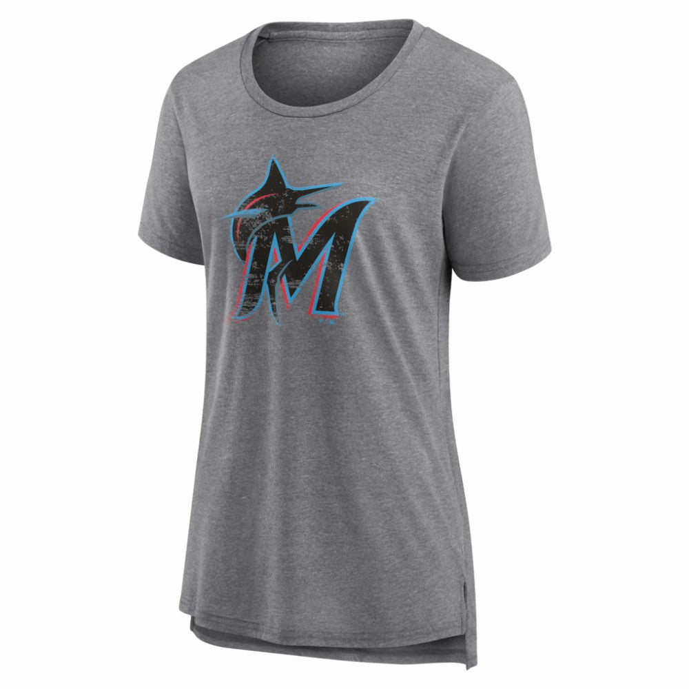 Miami Marlins Women's Heritage Personalized Any Name & Number Tri-Blend T-Shirt Near Me