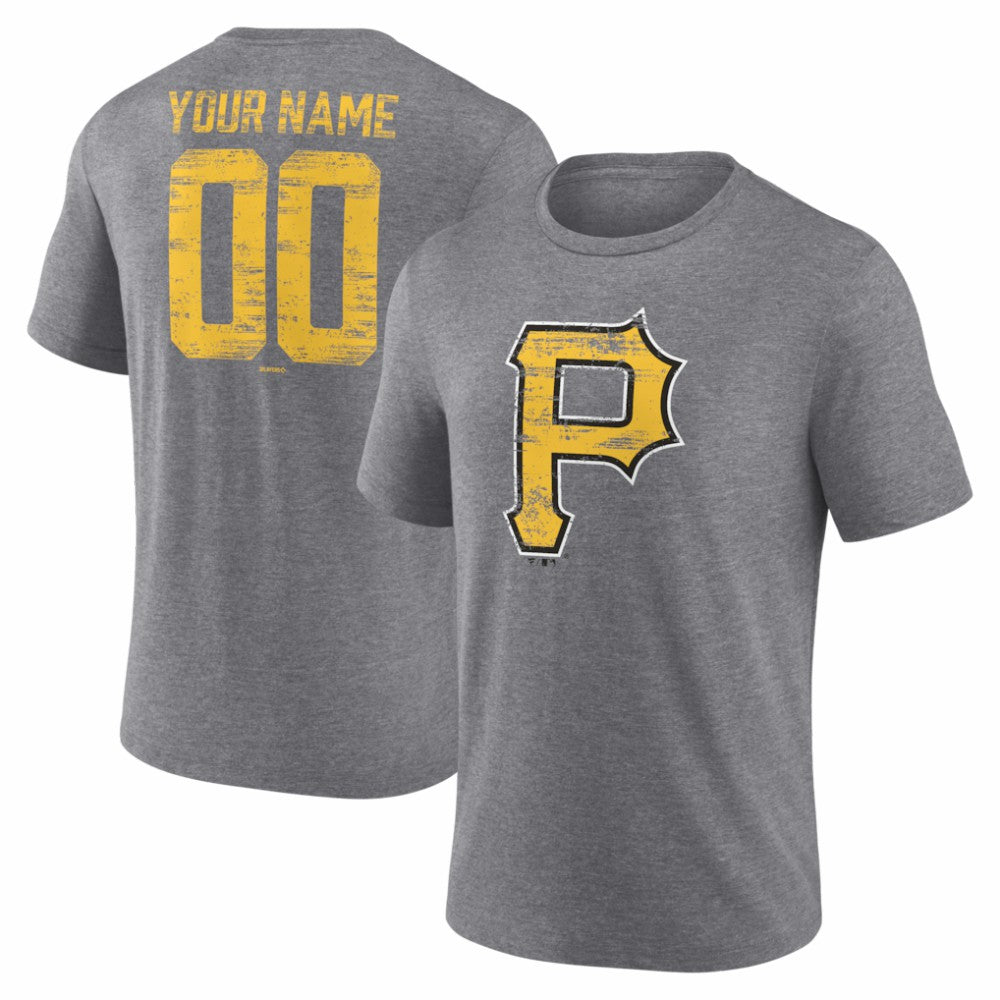 Pittsburgh Pirates Heritage Personalized Any Name & Number Tri-Blend T-Shirt Online
