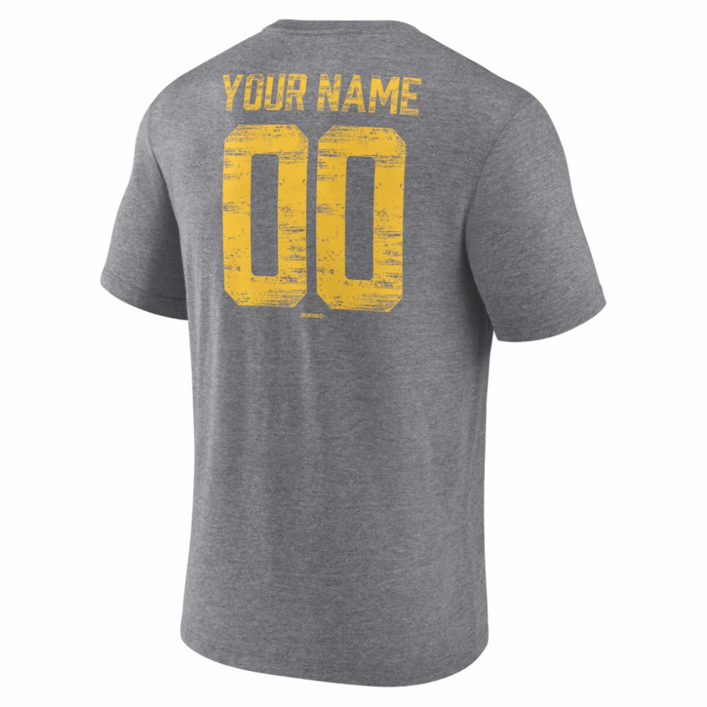 San Diego Padres Heritage Personalized Any Name & Number Tri-Blend T-Shirt Online