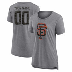 San Francisco Giants Women's Heritage Personalized Any Name & Number Tri-Blend T-Shirt Sale