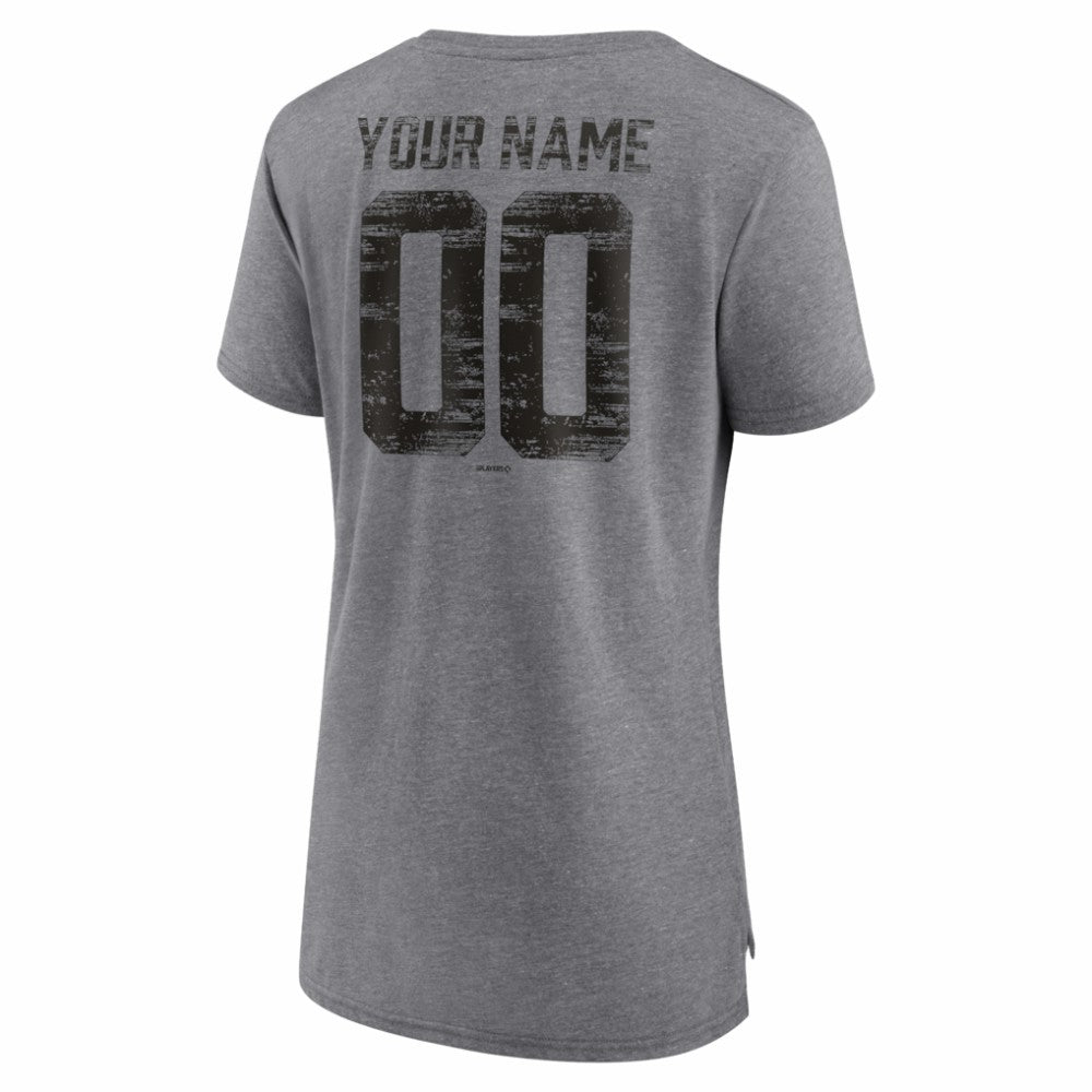 San Francisco Giants Women's Heritage Personalized Any Name & Number Tri-Blend T-Shirt Sale