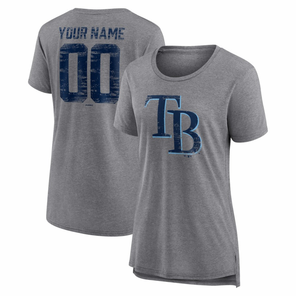 Tampa Bay Rays Women's Heritage Personalized Any Name & Number Tri-Blend T-Shirt Online