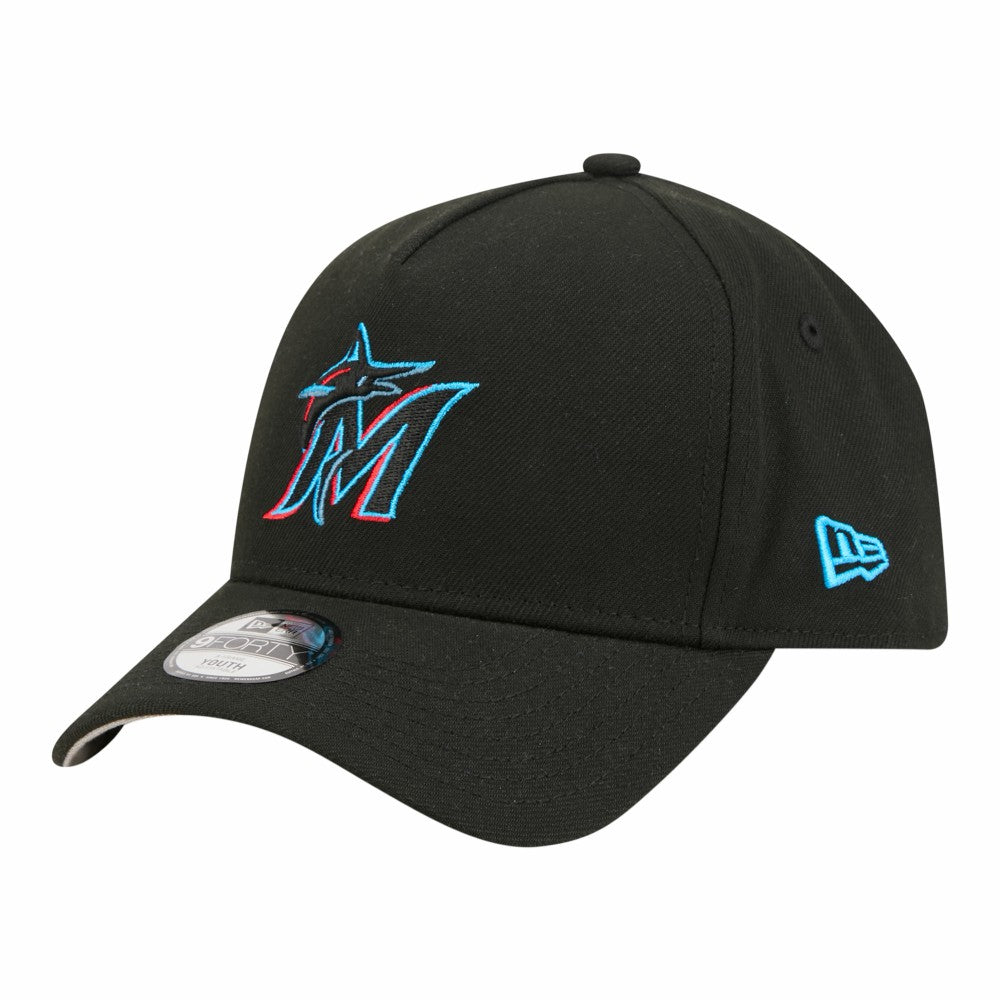 Miami Marlins New Era Youth 9FORTY A-Frame Adjustable Hat Online