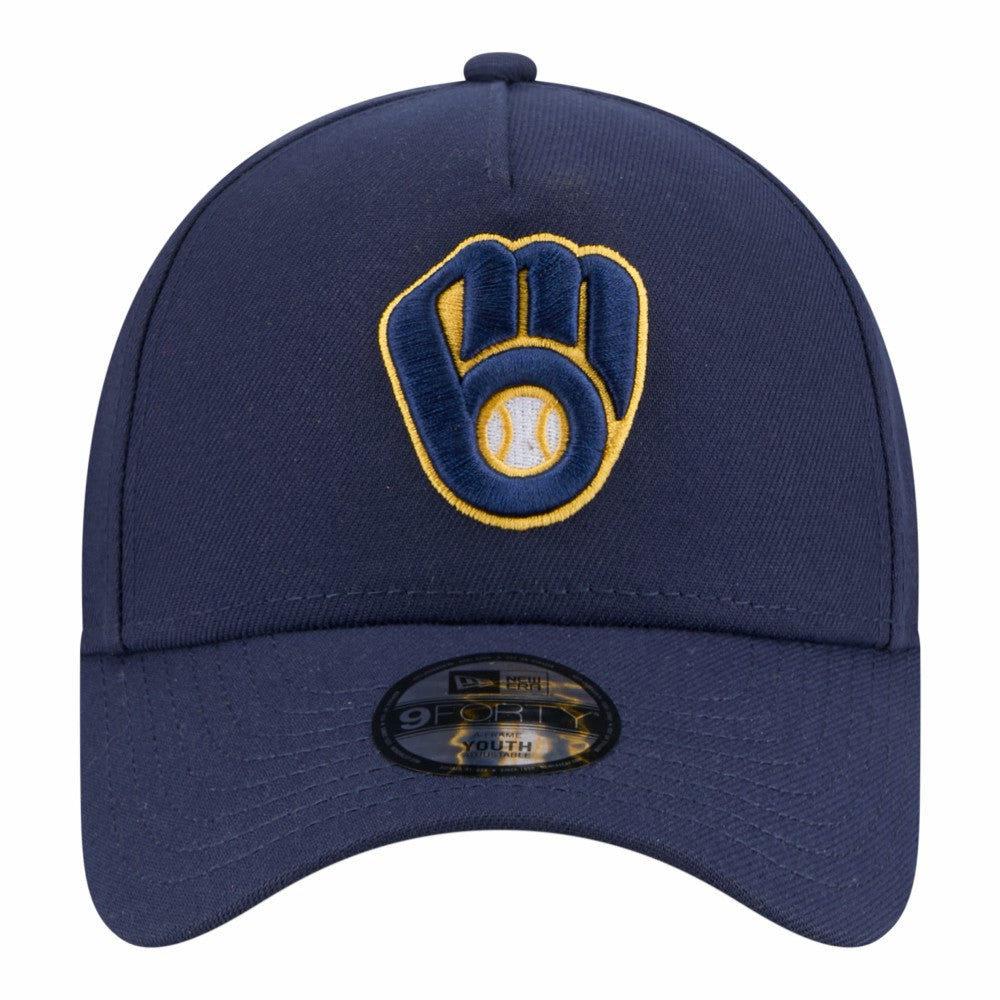Milwaukee Brewers New Era Youth 9FORTY A-Frame Adjustable Hat Lifestyle