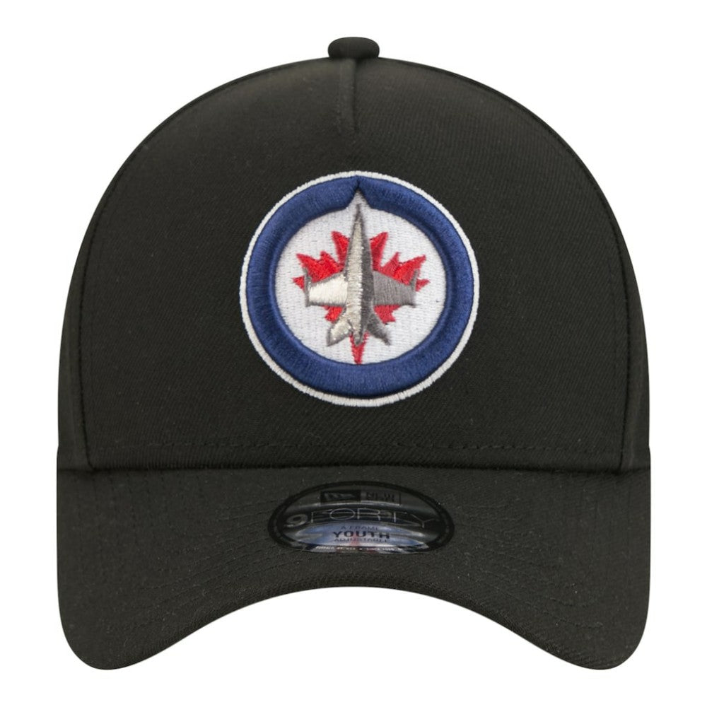Winnipeg Jets - New Era Youth 9FORTY A-Frame Adjustable Hat Black