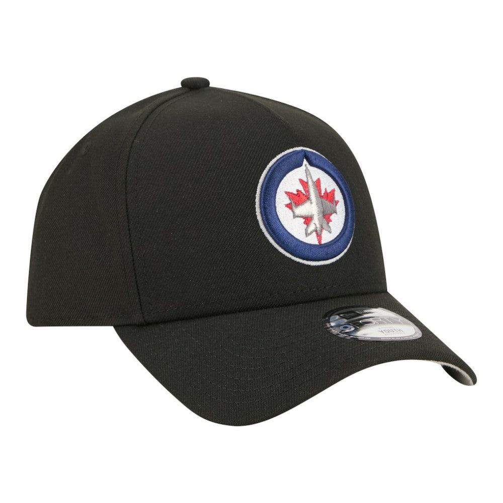 Winnipeg Jets - New Era Youth 9FORTY A-Frame Adjustable Hat Black