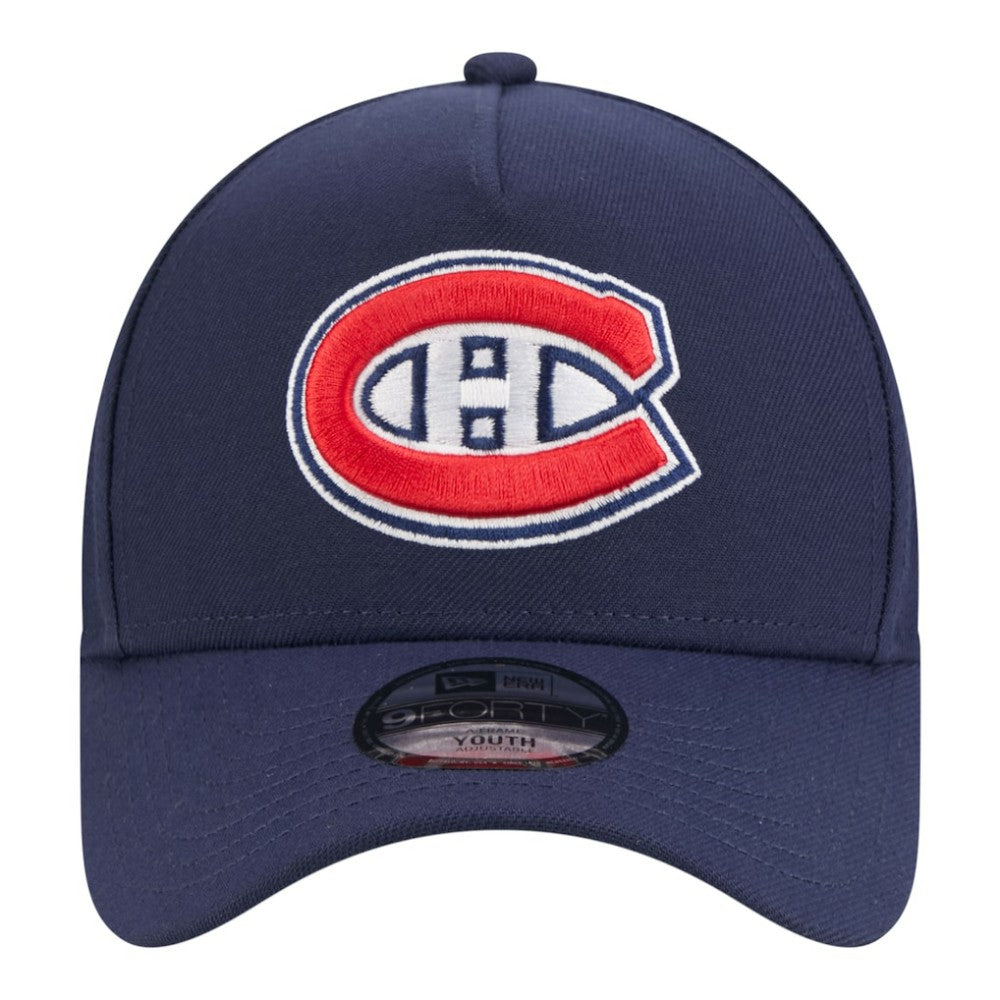 Montreal Canadiens - New Era Youth 9FORTY A-Frame Adjustable Hat Navy