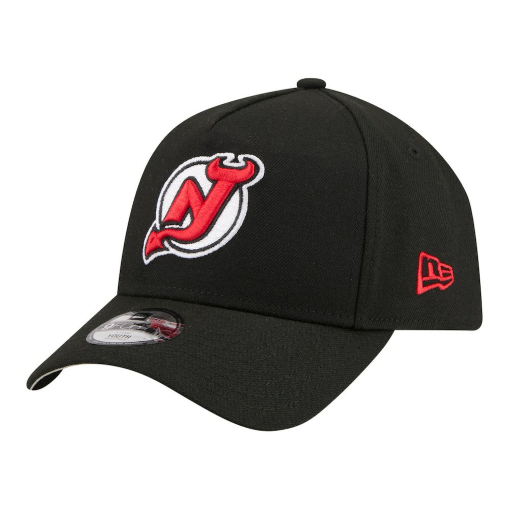 New Jersey Devils - New Era Youth 9FORTY A-Frame Adjustable Hat Black