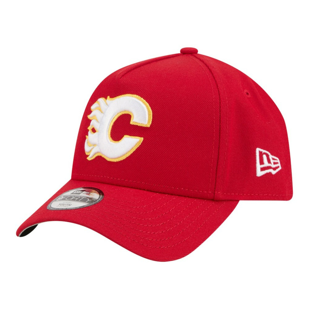 Calgary Flames - New Era Youth 9FORTY A-Frame Adjustable Hat Red