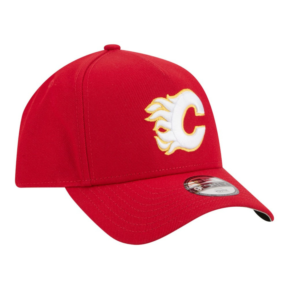 Calgary Flames - New Era Youth 9FORTY A-Frame Adjustable Hat Red