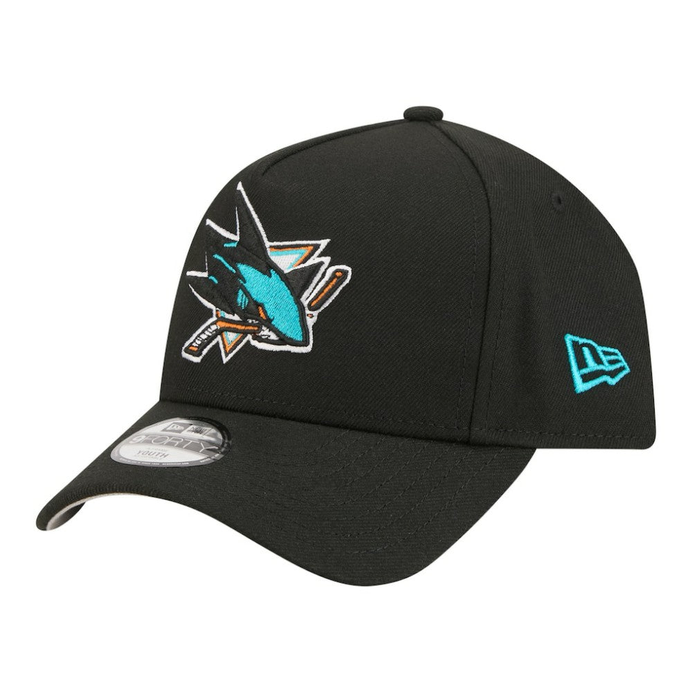 San Jose Sharks - New Era Youth 9FORTY A-Frame Adjustable Hat Black
