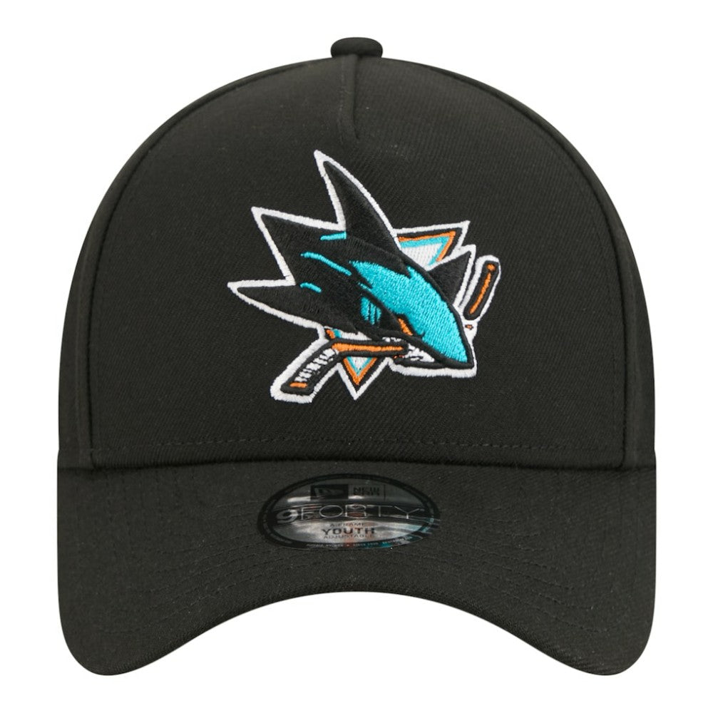San Jose Sharks - New Era Youth 9FORTY A-Frame Adjustable Hat Black