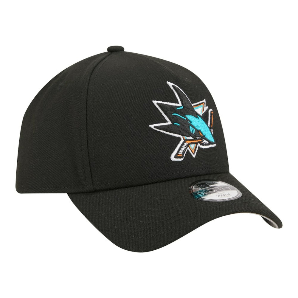 San Jose Sharks - New Era Youth 9FORTY A-Frame Adjustable Hat Black