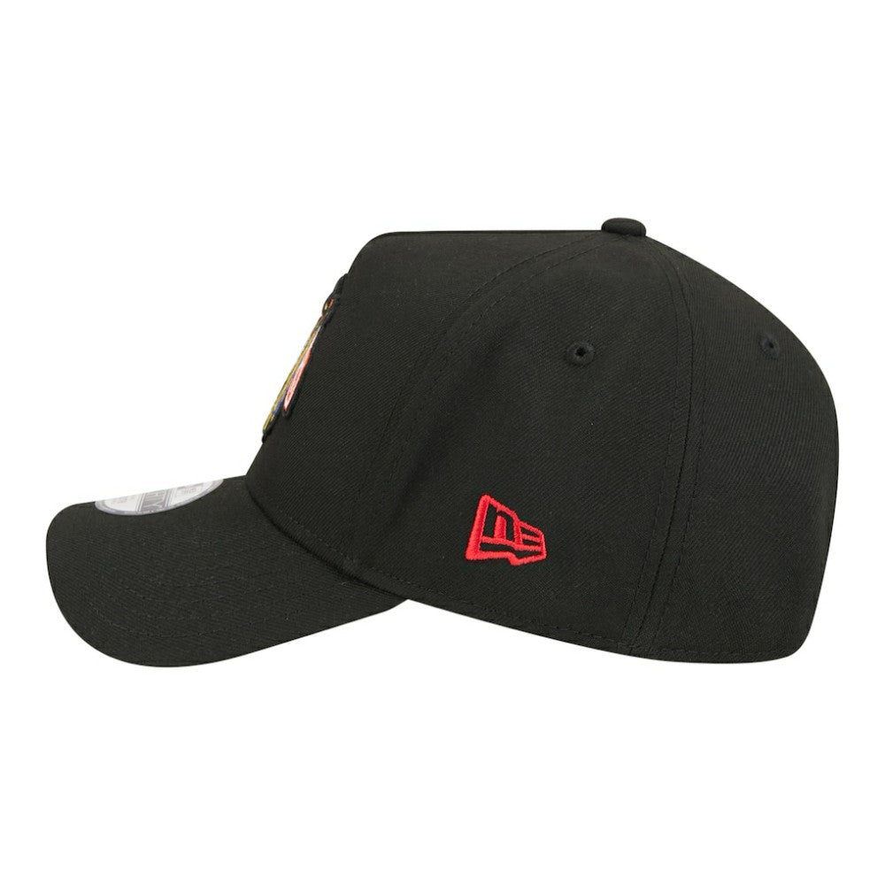 Chicago Blackhawks New Era Youth 9FORTY A-Frame Adjustable Hat Black