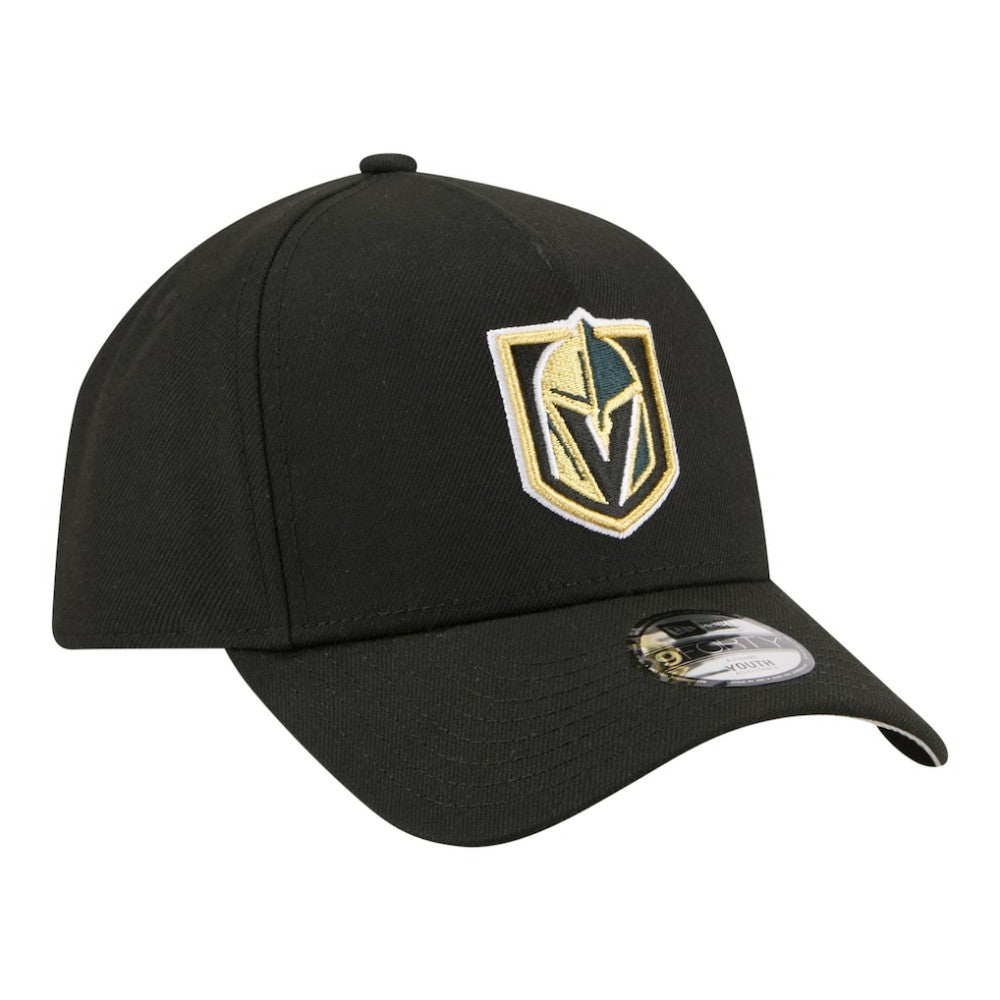 Vegas Golden Knights New Era Youth 9FORTY A-Frame Adjustable Hat Black