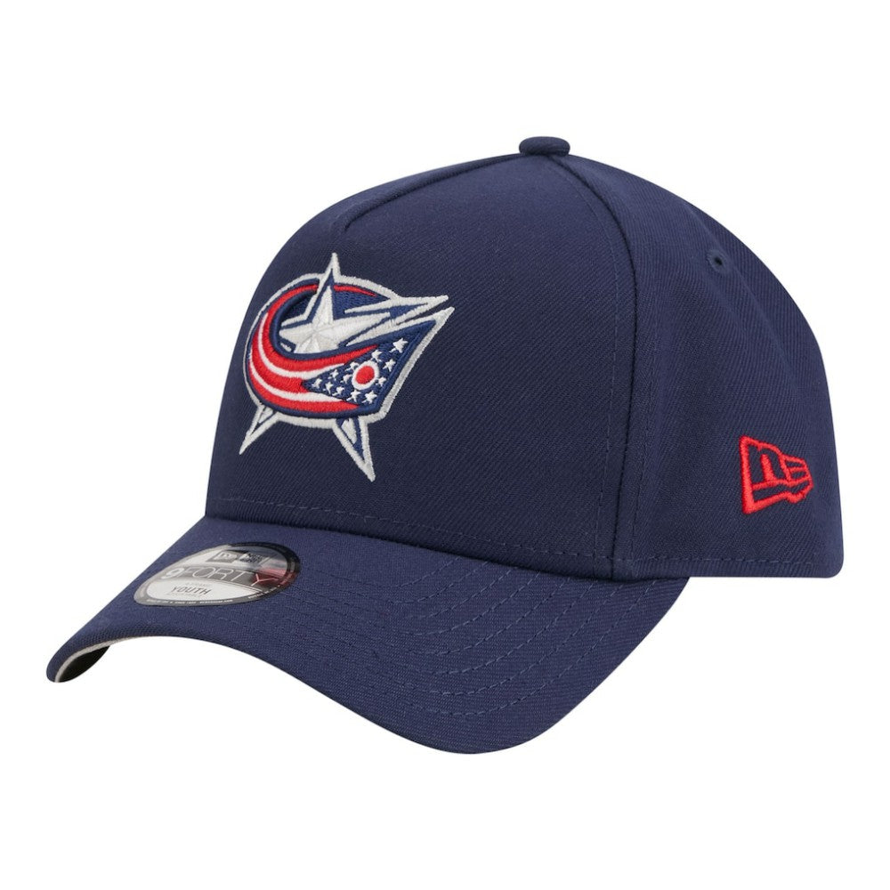 Columbus Blue Jackets - New Era Youth 9FORTY A-Frame Adjustable Hat Navy
