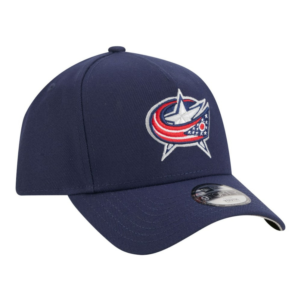 Columbus Blue Jackets - New Era Youth 9FORTY A-Frame Adjustable Hat Navy