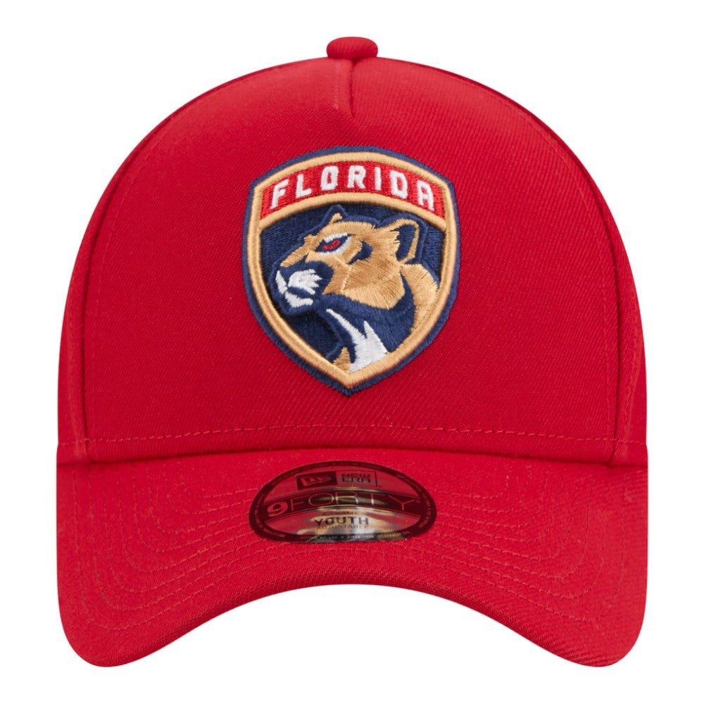 Florida Panthers - New Era Youth 9FORTY A-Frame Adjustable Hat Red