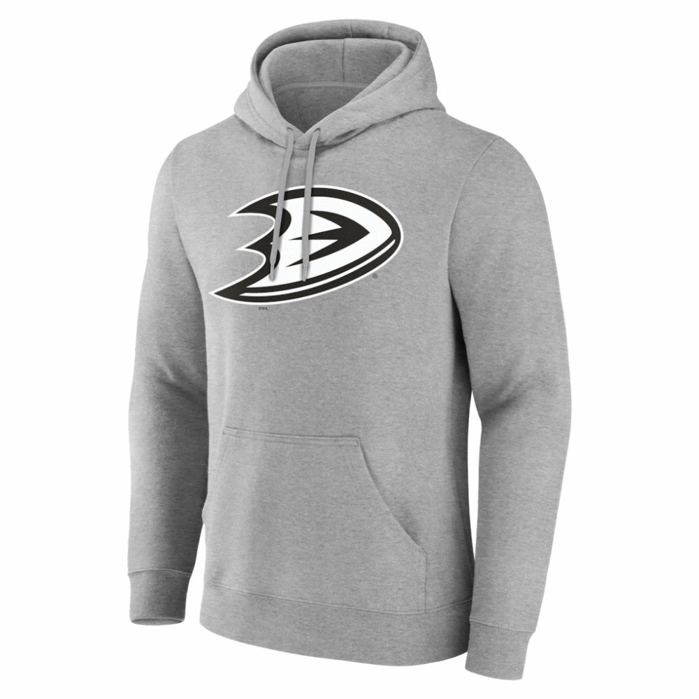 Anaheim Ducks - Big & Tall Personalized Name & Number Monochrome Pullover Hoodie Gray