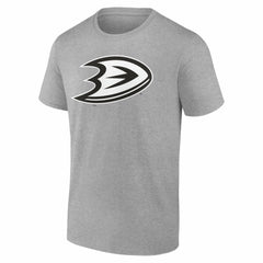 Anaheim Ducks - Big & Tall Personalized Name & Number Monochrome T-Shirt Gray