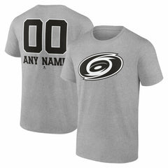 Carolina Hurricanes - Big & Tall Personalized Name & Number Monochrome T-Shirt Gray