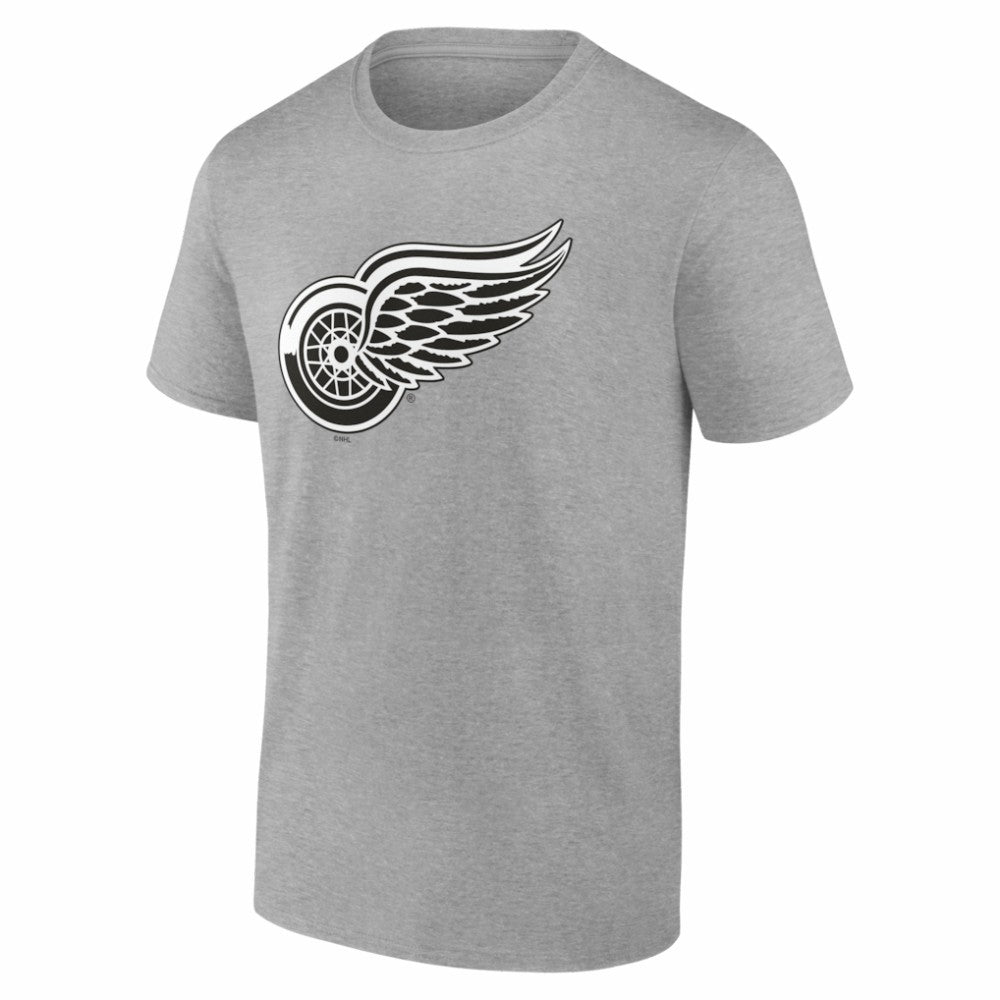 Detroit Red Wings - Big & Tall Personalized Name & Number Monochrome T-Shirt Gray