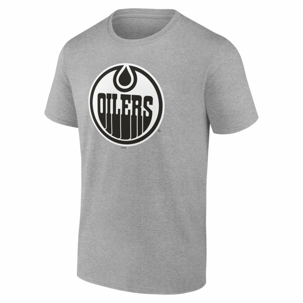 Edmonton Oilers - Big & Tall Personalized Name & Number Monochrome T-Shirt Gray
