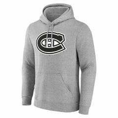 Montreal Canadiens - Big & Tall Personalized Name & Number Monochrome Pullover Hoodie Gray