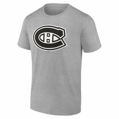 Montreal Canadiens - Big & Tall Personalized Name & Number Monochrome T-Shirt Gray