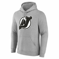 New Jersey Devils - Big & Tall Personalized Name & Number Monochrome Pullover Hoodie Gray