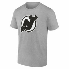 New Jersey Devils - Big & Tall Personalized Name & Number Monochrome T-Shirt Gray
