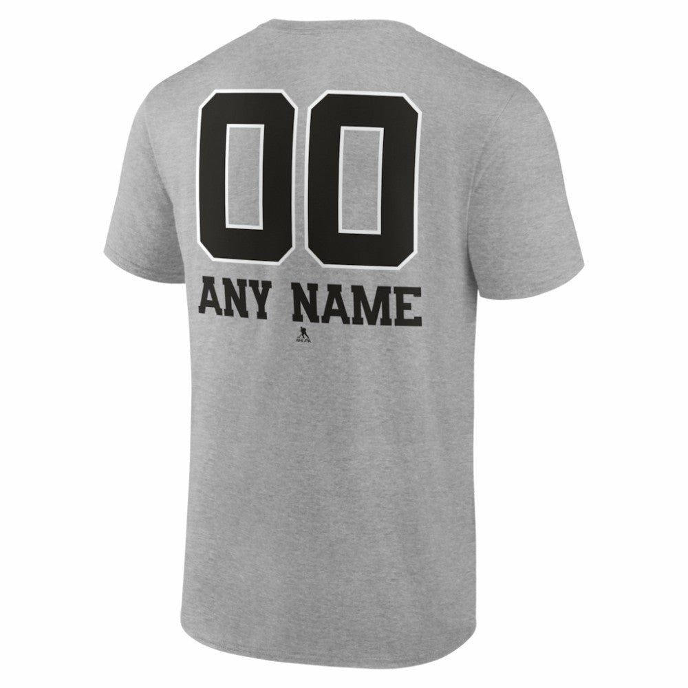 New Jersey Devils - Big & Tall Personalized Name & Number Monochrome T-Shirt Gray