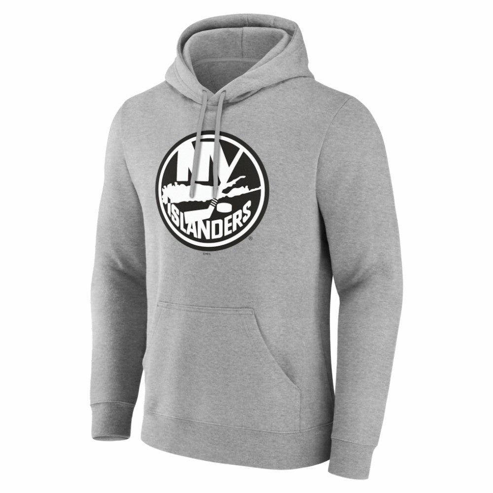 New York Islanders - Big & Tall Personalized Name & Number Monochrome Pullover Hoodie Gray