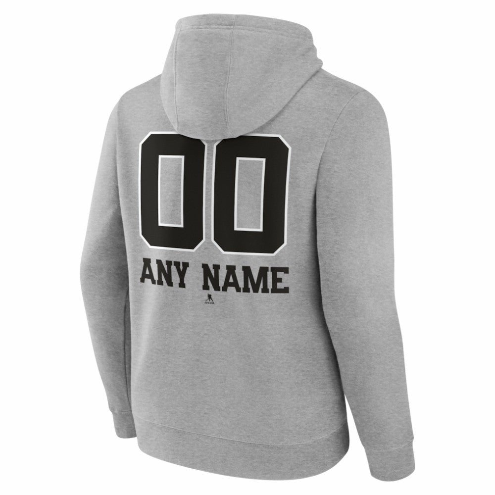 New York Islanders - Big & Tall Personalized Name & Number Monochrome Pullover Hoodie Gray