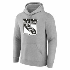 New York Rangers Big & Tall Personalized Name & Number Monochrome Pullover Hoodie Gray