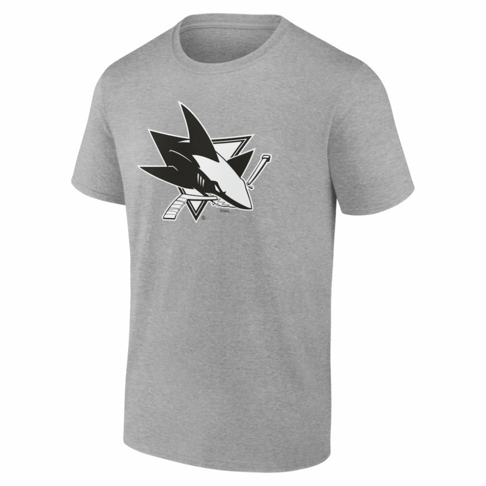 San Jose Sharks - Big & Tall Personalized Name & Number Monochrome T-Shirt Gray