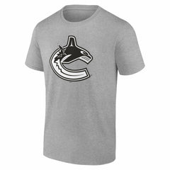 Vancouver Canucks - Big & Tall Personalized Name & Number Monochrome T-Shirt Gray