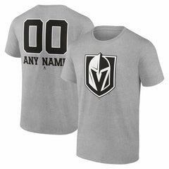 Vegas Golden Knights Big & Tall Personalized Name & Number Monochrome T-Shirt Gray