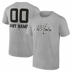 Washington Capitals Big & Tall Personalized Name & Number Monochrome T-Shirt Gray