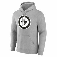 Winnipeg Jets - Big & Tall Personalized Name & Number Monochrome Pullover Hoodie Gray