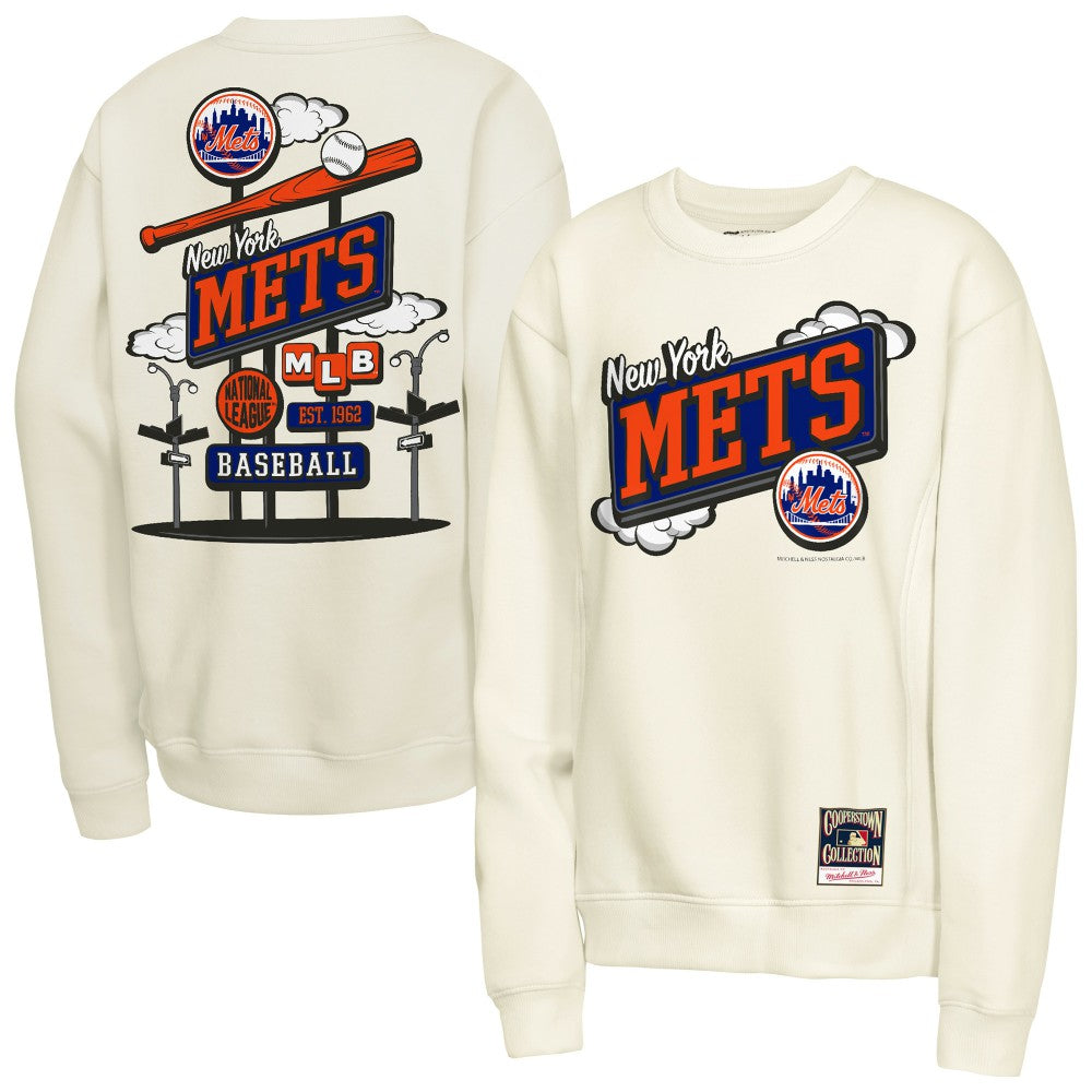 New York Mets Mitchell & Ness Youth Retro Billboard Sweatshirt On Sale